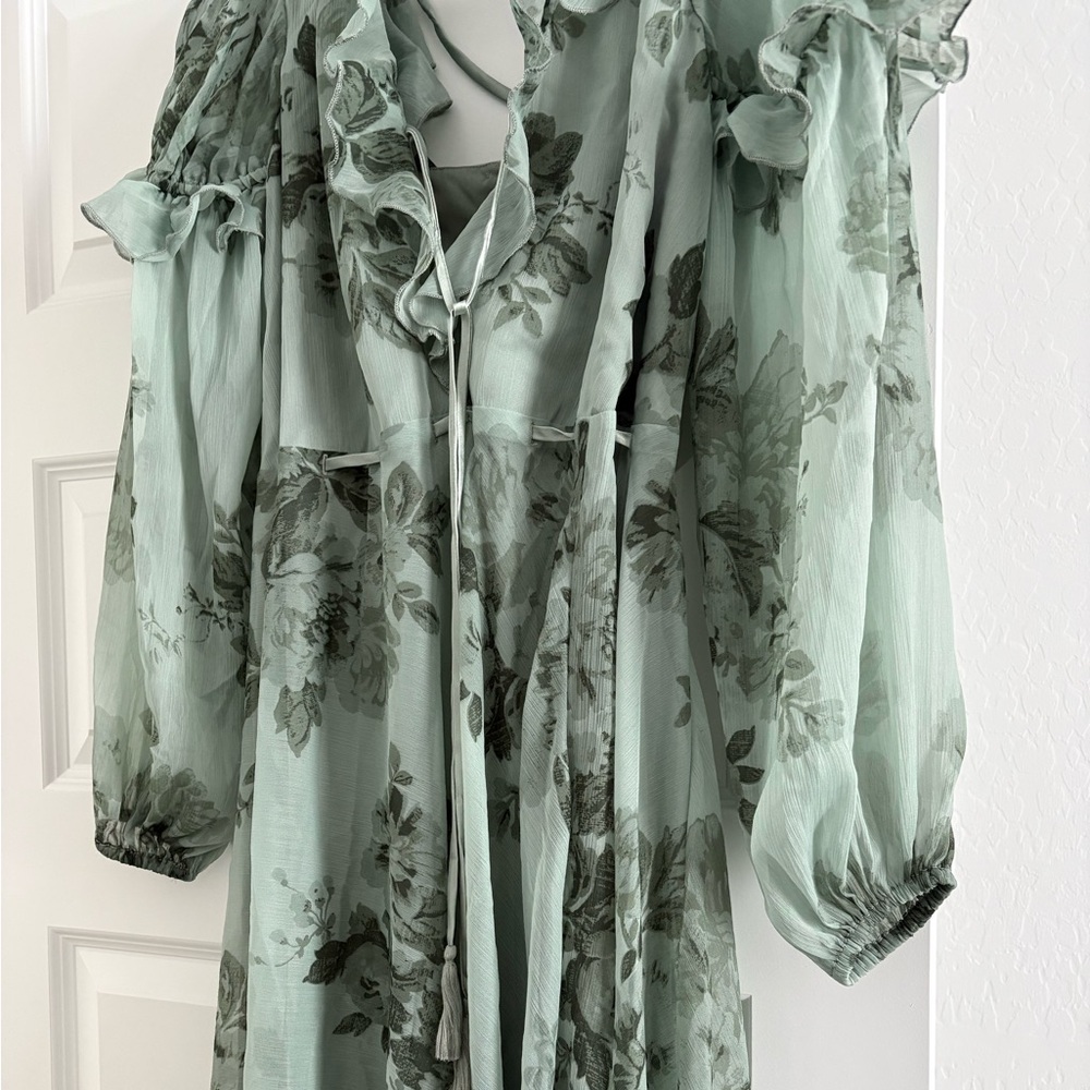 Floral Ruffle Midi Dress - Picture 3 of 16